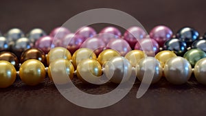 Pearl necklace is a beautiful necklace with many colors. photo