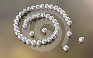 Pearl necklace cut cord.3d illustrate.