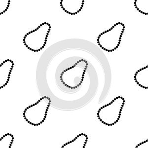 Pearl necklace icon in black style isolated on white background. Jewelry and accessories pattern stock vector