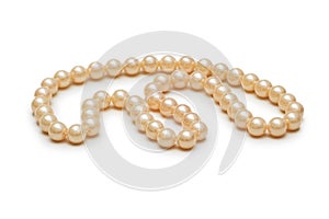 Pearl necklace isolated on the white background