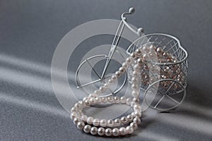 Pearl necklace in light photo