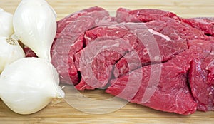 Pearl onions and beef