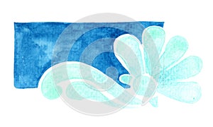 Pearl oysters banner watercolor for summer and beach life concept.