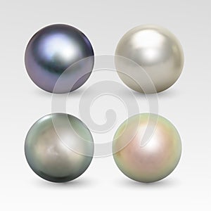 Pearl realistic isolated on white background