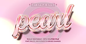 Pearl Text Style Effect. Editable Graphic Text Template
