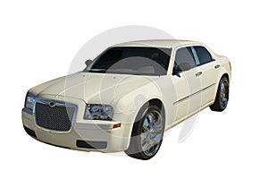 Pearl white 4 door luxury sedan