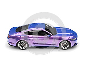 Pearlescent purple modern sports muscle car