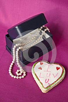 Pearls as a gift for a Valentine photo