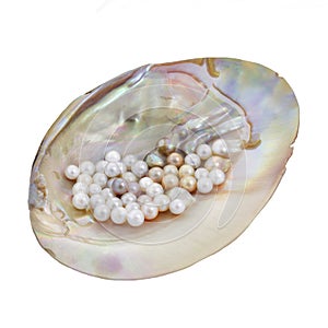 Pearls in mother of pearl