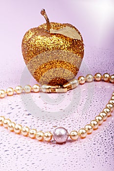 Pearls on pink photo