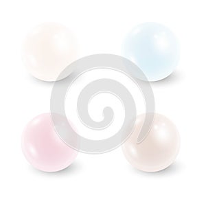 Pearls set isolated on white