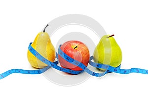 Pears and apple illustrating fruit dieting concept