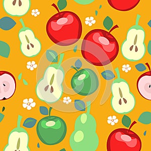 Pears and Apples Seamless Pattern