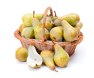 Pears in basket