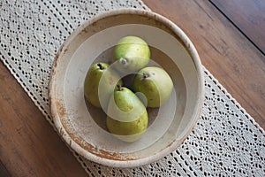 Pears in a bowl