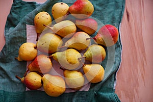 Pears on napkin