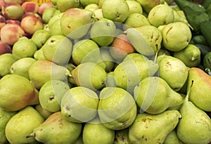 Pears for sale at city market.