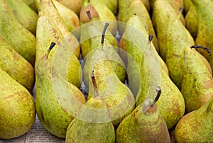 Pears for sale at city market. Baku