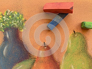 Pears in soft pastel