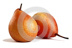 Pears on white background