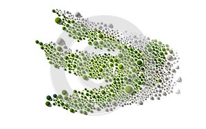 peas from balls, circles, abstract picture peas on a white background, template for cover, puzzle, frame. 3d - render,