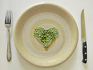 Peas on plate