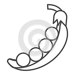 Peas thin line icon. Vegetable vector illustration isolated on white. Bean outline style design, designed for web and