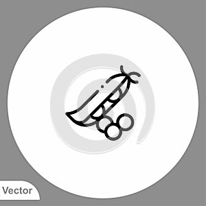 Peas vector icon sign symbol