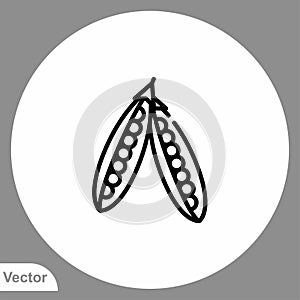 Peas vector icon sign symbol