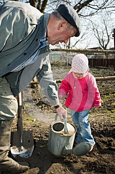 Peasant in his kitchen garden