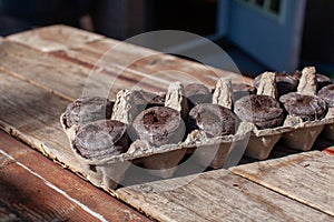 Peat Pellets used for seed starters, favoured by gardeners