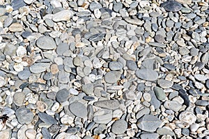 Pebble background. Pebbly beach in New Zealand