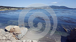 Pebble Beach along the Monterey Bay waterline