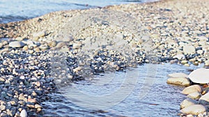 pebble beach and blue sea background,Batumi,Georgia.