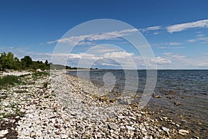 Pebble beach in Kassari, Estonia