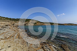 Pebble beach without people a place to relax Island Rab