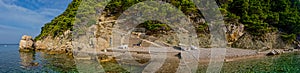 Pebble beach and Rock formations in Marusici