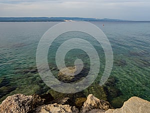 Pebble beach and Rock formations in Marusici