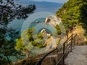 Pebble beach and Rock formations in Marusici