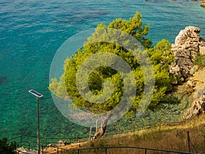 Pebble beach and Rock formations in Marusici