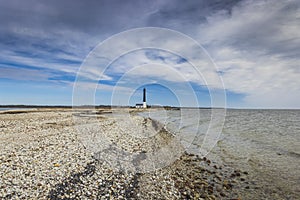 Pebble beach at the Sorve Lighthouse in Saaremma, Estonia