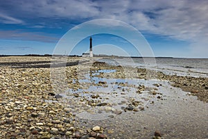 Pebble beach at the Sorve Lighthouse in Saaremma, Estonia