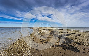 Pebble beach at the Sorve Lighthouse in Saaremma, Estonia