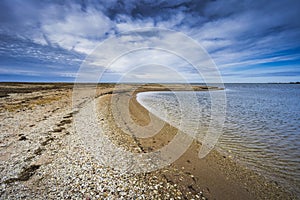 Pebble beach at the Sorve Lighthouse in Saaremma, Estonia