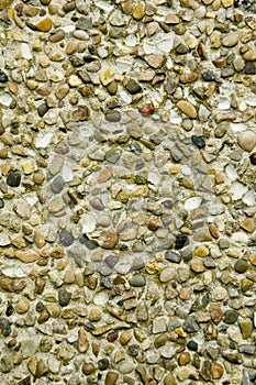 Pebble dashed wall
