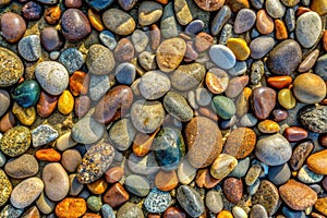 Pebbles-Embedded Stone Texture as a Background