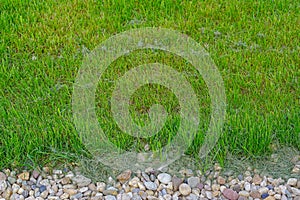 Pebble grass park edge