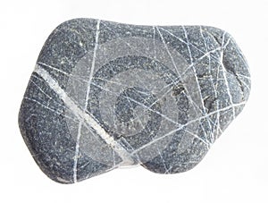 pebble from grauwacke stone on white