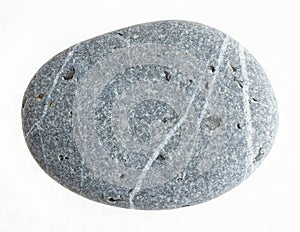 pebble from graywacke sandstone on white