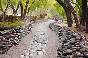 pebble path leading to a sequestered hot spring